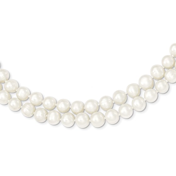 14k Gold 7.5-9 mm 2 Strand Freshwater Cultured Pearl Necklace 14k Gold 7.5-9 mm 2 Strand Freshwater Cultured Pearl Necklace